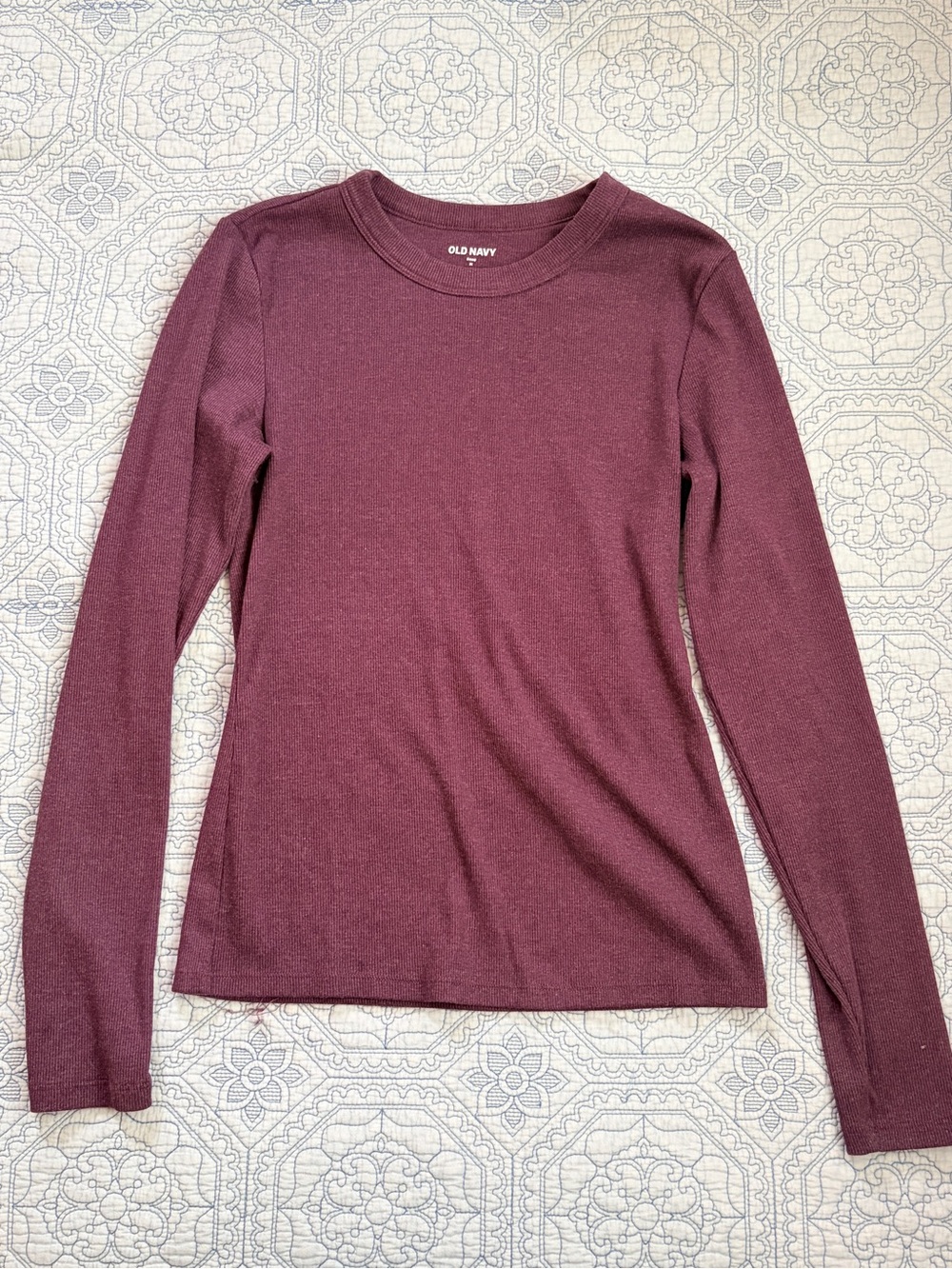 Old Navy Women's Long-Sleeve Crewneck Top Purple